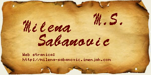 Milena Šabanović vizit kartica